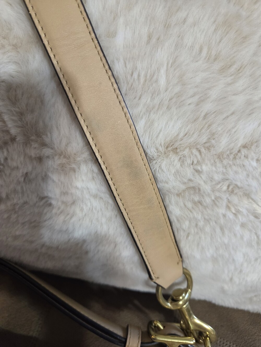 Coach Legacy Romy Pebbled Leather Shoulder Bag in Camel Beige with Flaw. - Picture 14 of 14